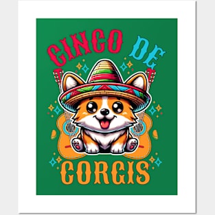 Cinco De Corgis Posters and Art